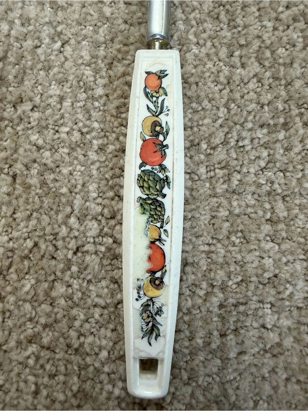 Vintage EKCO Spice of Life Slotted Spoon 12.5” Vegetable Handle USA Retro